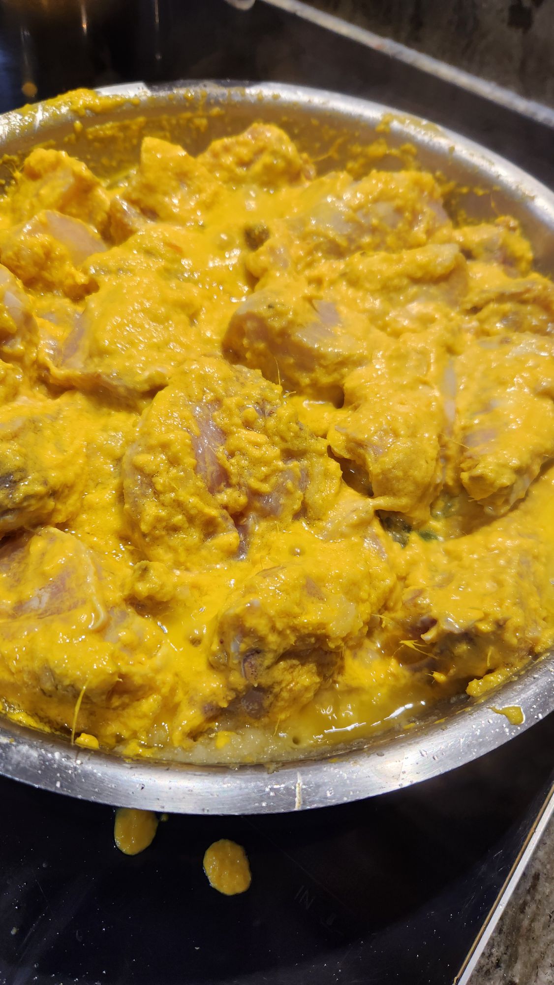 Chicken left to marinate